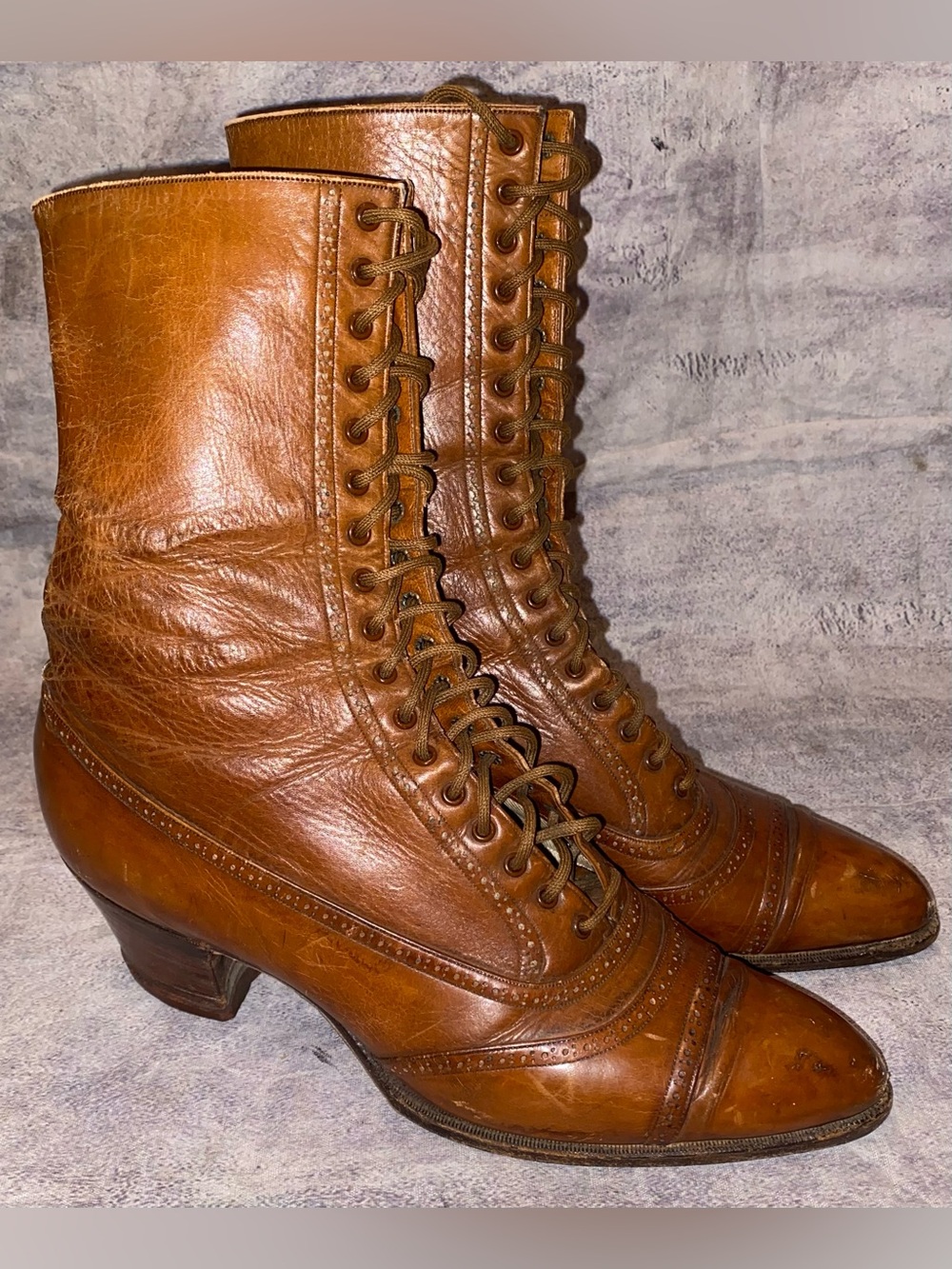 Antique Coward Shoe Co Edwardian Victorian Lace Up Women’s Boots Shoes Witchy